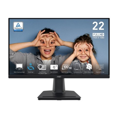 Монітор MSI 21.45" PRO MP225V D-Sub, HDMI, VA, 100Hz, 4ms, sRGB 100%, AdaptiveSync (9S6-3PE0CM-014)