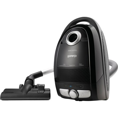 Пилосос Gorenje мішковий, 800Вт, конт пил -3л, HEPA, телескоп трубка, чорний (VCE21ECBK)