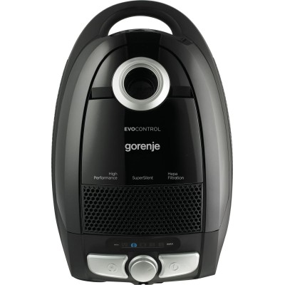 Пилосос Gorenje мішковий, 800Вт, конт пил -3л, HEPA, телескоп трубка, чорний (VCE21ECBK)