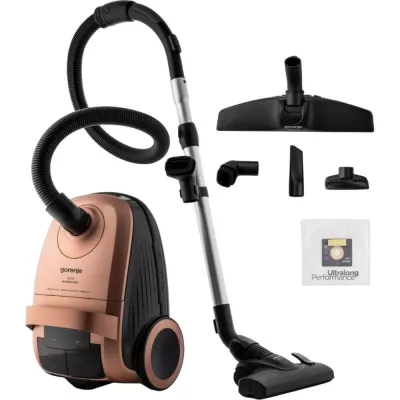 Пилосос Gorenje мішковий, 850Вт, конт пил -3л, HEPA, телескоп трубка, бронзовий (VCE22G6HCO)