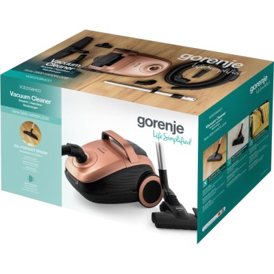 Пилосос Gorenje мішковий, 850Вт, конт пил -3л, HEPA, телескоп трубка, бронзовий (VCE22G6HCO)