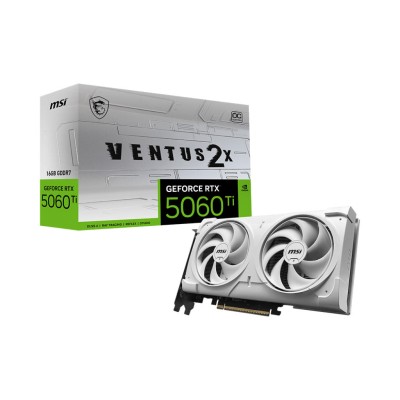 Відеокарта MSI GeForce RTX 5060 Ti 16GB GDDR7 VENTUS 2X OC WHITE PLUS (912-V535-002)