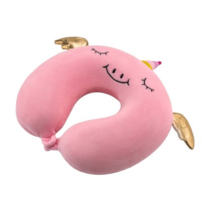 Подушка для шиї ARDESTO Travel Unicorn 30х30см, поліуретанова піна, рожевий (ART3032NEP)