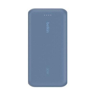 Акумулятор портативний літій-іонний Power Bank Belkin 20000мА·год, 30Вт, з інтегрованим кабелем USB-C, синій (BPB024HQBL)