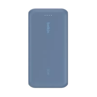 Акумулятор портативний літій-іонний Power Bank Belkin 20000мА·год, 30Вт, з інтегрованим кабелем USB-C, синій (BPB024HQBL)
