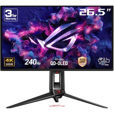 Монітор Asus 26.5" ROG Swift PG27UCDM 2xHDMI, DP, USB-C, 3xUSB, QD-OLED, 3840x2160, 240Hz, 0.03ms, DCI-P3 99%, FreeSync, Pivot, 
