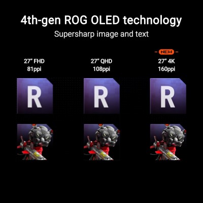Монітор Asus 26.5" ROG Swift PG27UCDM 2xHDMI, DP, USB-C, 3xUSB, QD-OLED, 3840x2160, 240Hz, 0.03ms, DCI-P3 99%, FreeSync, Pivot, 