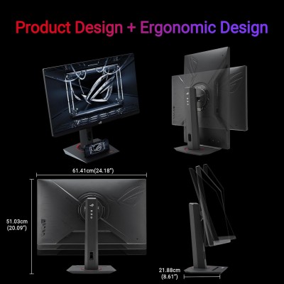 Монітор Asus 27" ROG Strix XG279CNS HDMI, DP, USB-C, IPS, 380Hz, 0.3ms, sRGB 110%, AdaptiveSync, Pivot, HDR400 (90LM0AW0-B01371)