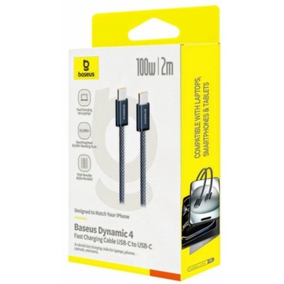 Кабель Baseus Type-C/Type-C 100W 2m (P10381400121-01) чорний