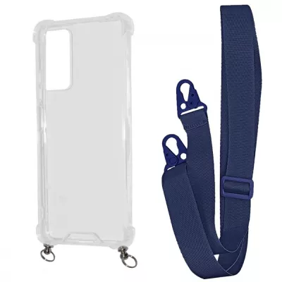 Чохол WAVE Clear Case with Strap Xiaomi Redmi Note 11 Pro/Redmi Note 12 Pro 4G midnight blue