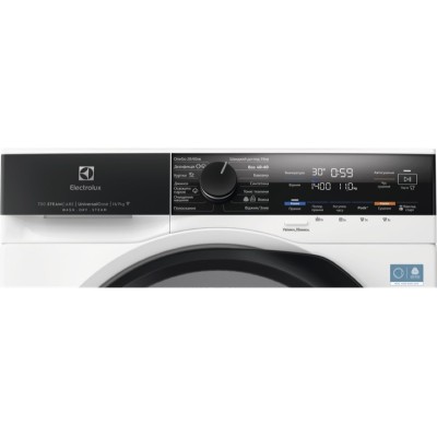 Прально-сушильна машина Electrolux фронтальна, 11(7)кг, 1600, D, 64см, дисплей, пара, інвертор, universaldose, білий (EW7W4602QU