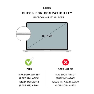Чохол UAG для MacBook Air 15"(2023-2025), Essential Armor, Ice