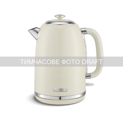 Електрочайник ARDESTO 1.8л, Strix, метал, бежевий глянцевий