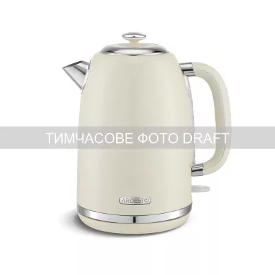 Електрочайник ARDESTO 1.8л, Strix, метал, бежевий глянцевий