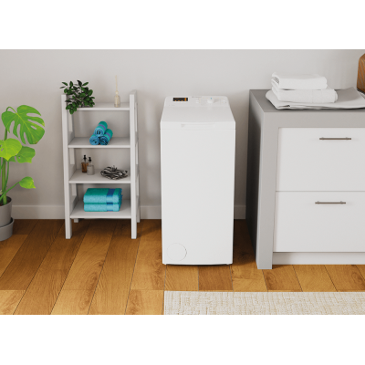 Пральна машина Indesit вертикальна, 6кг, 1000, C, 60см, дисплей, білий