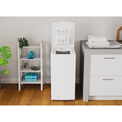 Пральна машина Indesit вертикальна, 6кг, 1000, C, 60см, дисплей, білий