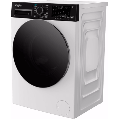 Пральна машина Whirlpool фронтальна, 8кг, 1400, C, 55см, дисплей, пара, інвертор, люк чорний, білий
