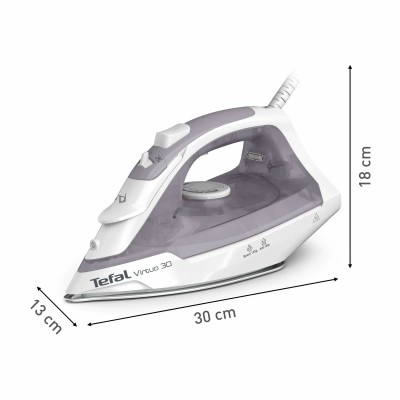 Праска Tefal Virtuo 30, 2000Вт, 240мл, паровий удар -120гр, постійна пара - 27гр, керам. підошва, сіро-фіолетовий