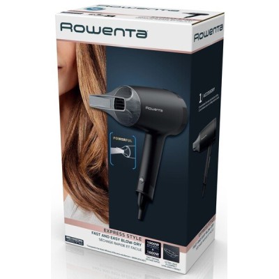 Фен Rowenta Express Style, 1900Вт, 2 режими, хол. обдув, чорний
