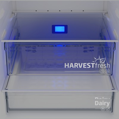 Холодильник Beko з нижн. мороз., 192x70x74.5, xолод.відд.-340л, мороз.відд.-150л, 2дв., А++, NF, дисплей, HarvestFresh, нерж