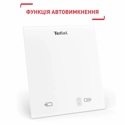 Ваги Tefal кухонні Essential, 5кг, AAAx2 в комплекті, скло, білий