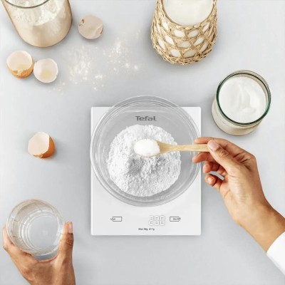 Ваги Tefal кухонні Essential, 5кг, AAAx2 в комплекті, скло, білий