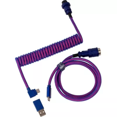 Кабель Type-A/Type-C Keychron Premium Coiled Aviator Cable-Angled Purpule (CAB3_KEYCHRON)