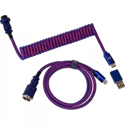 Кабель Type-A/Type-C Keychron Premium Coiled Aviator Cable-Straight Purpule (CAB1_KEYCHRON)