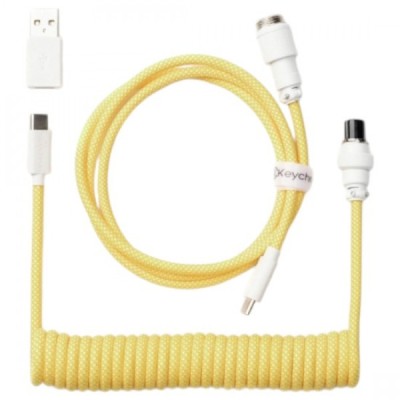 Кабель USB-A/USB-C > USB-C заряджання/синхронізації Keychron, 1.36м, Type-C, Coiled Aviator, жовтий (CAB16_KEYCHRON)