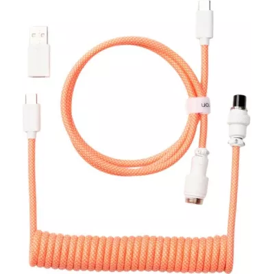 Кабель USB-A/USB-C > USB-C заряджання/синхронізації Keychron, 1.36м, Type-C, Coiled Aviator, оранжевий (CAB14_KEYCHRON)