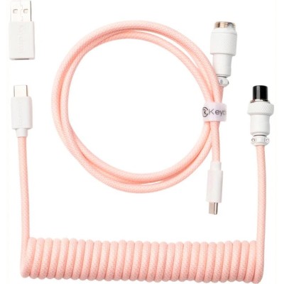 Кабель USB-A/USB-C > USB-C заряджання/синхронізації Keychron, 1.36м, Type-C, Coiled Aviator, рожевий (CAB15_KEYCHRON)