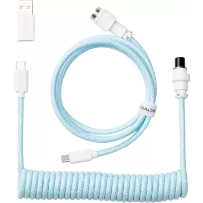 Кабель USB-A/USB-C > USB-C заряджання/синхронізації Keychron, 1.36м, Type-C, Coiled Aviator, синій (CAB19_KEYCHRON)