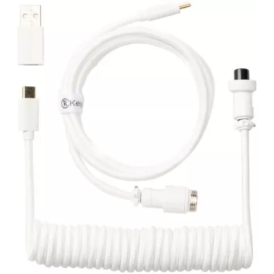 Кабель USB-A/USB-C > USB-C заряджання/синхронізації Keychron, 1м, Type-C, Double-Sleeved Geek, білий (CAB20_KEYCHRON)