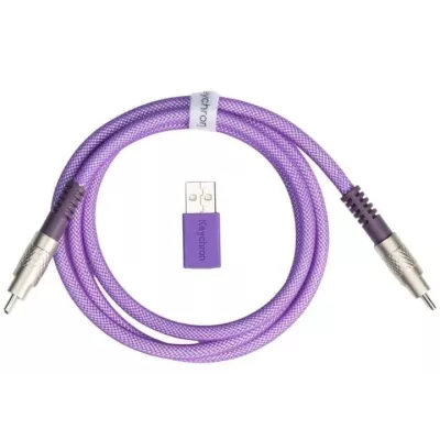 Кабель USB-A/USB-C > USB-C заряджання/синхронізації Keychron, 1м, Type-C, Double-Sleeved Geek, фіолетовий (CAB23_KEYCHRON)