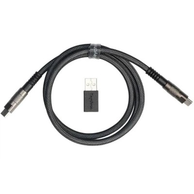Кабель USB-A/USB-C > USB-C заряджання/синхронізації Keychron, 1м, Type-C, Double-Sleeved Geek, чорний (CAB21_KEYCHRON)