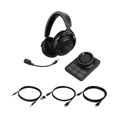 Гарнітура ігрова HyperX Cloud Alpha 2 WL/BT/mini-jack/USB-A/USB-C, 0.5м/1.5м, чорний (AJ5C7AA)