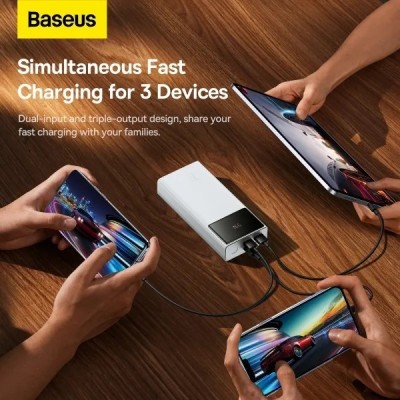 Портативна батарея Baseus 30000mAh 22.5W Star-Lord Digital Display (PPXJ080102) White