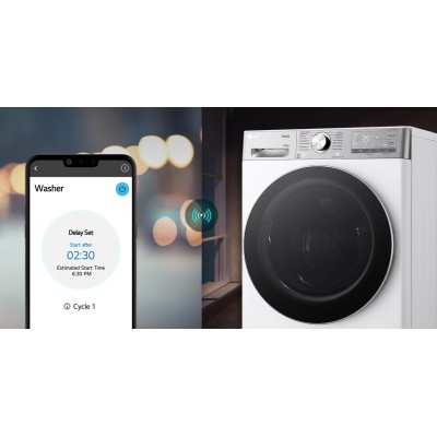 Прально-сушильна машина LG фронтальна, 9(5)кг, 1200, А, 48см, дисплей, пара, інвертор, білий