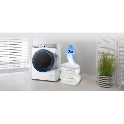 Прально-сушильна машина LG фронтальна, 9(5)кг, 1200, А, 48см, дисплей, пара, інвертор, білий