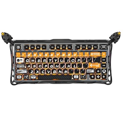 Клавіатура механічна GravaStar Mercury K1 Pro 80keys, GravaStar x Kailh Speedy Mint, BT/WL/USB, CyberFlare (GS_K1_PRO_BO_BLK)