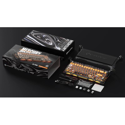 Клавіатура механічна GravaStar Mercury K1 Pro 80keys, GravaStar x Kailh Speedy Mint, BT/WL/USB, CyberFlare (GS_K1_PRO_BO_BLK)