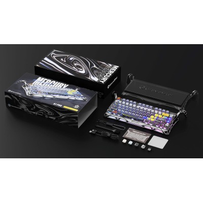 Клавіатура механічна GravaStar Mercury K1 Pro 80keys, GravaStar x Kailh Speedy Mint, BT/WL/USB, Interstellar Silver (GS_K1_PRO_S