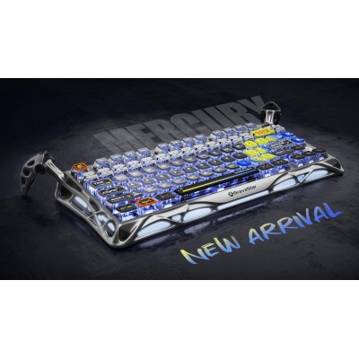 Клавіатура механічна GravaStar Mercury K1 Pro 80keys, GravaStar x Kailh Speedy Mint, BT/WL/USB, Interstellar Silver (GS_K1_PRO_S