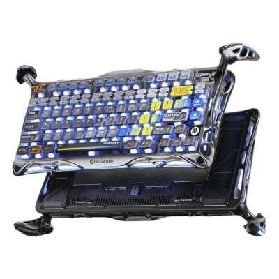 Клавіатура механічна GravaStar Mercury K1 Pro 80keys, GravaStar x Kailh Speedy Mint, BT/WL/USB, Interstellar Silver (GS_K1_PRO_S