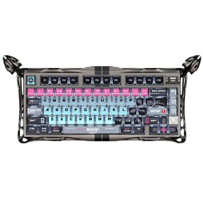 Клавіатура механічна GravaStar Mercury V75 Pro 80keys, Magnetic Jade Gaming, 8K, USB-A, RGB, Cyberpunk (GS_V75_PRO_RM_EGRY)