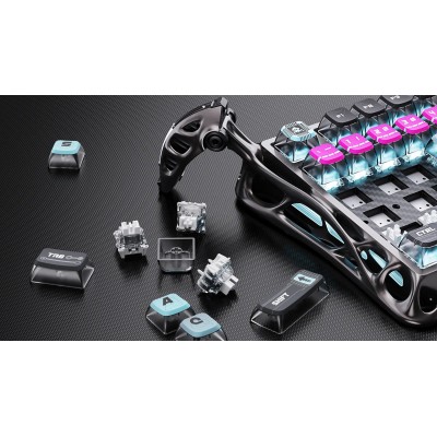 Клавіатура механічна GravaStar Mercury V75 Pro 80keys, Magnetic Jade Gaming, 8K, USB-A, RGB, Cyberpunk (GS_V75_PRO_RM_EGRY)