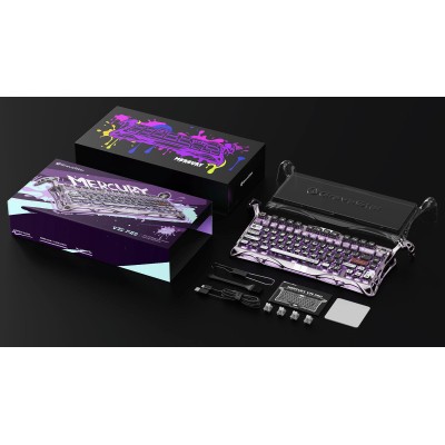 Клавіатура механічна GravaStar Mercury V75 Pro 80keys, Magnetic Jade Gaming, 8K, USB-A, RGB, Iron Purple (GS_V75_PRO_PL)
