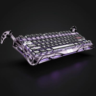 Клавіатура механічна GravaStar Mercury V75 Pro 80keys, Magnetic Jade Gaming, 8K, USB-A, RGB, Iron Purple (GS_V75_PRO_PL)
