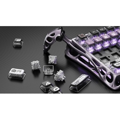 Клавіатура механічна GravaStar Mercury V75 Pro 80keys, Magnetic Jade Gaming, 8K, USB-A, RGB, Iron Purple (GS_V75_PRO_PL)