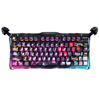 Клавіатура механічна GravaStar Mercury V75 Pro 80keys, Magnetic Jade Gaming, 8K, USB-A, RGB, Neon Graffiti (GS_V75_PRO_CG_BLK)